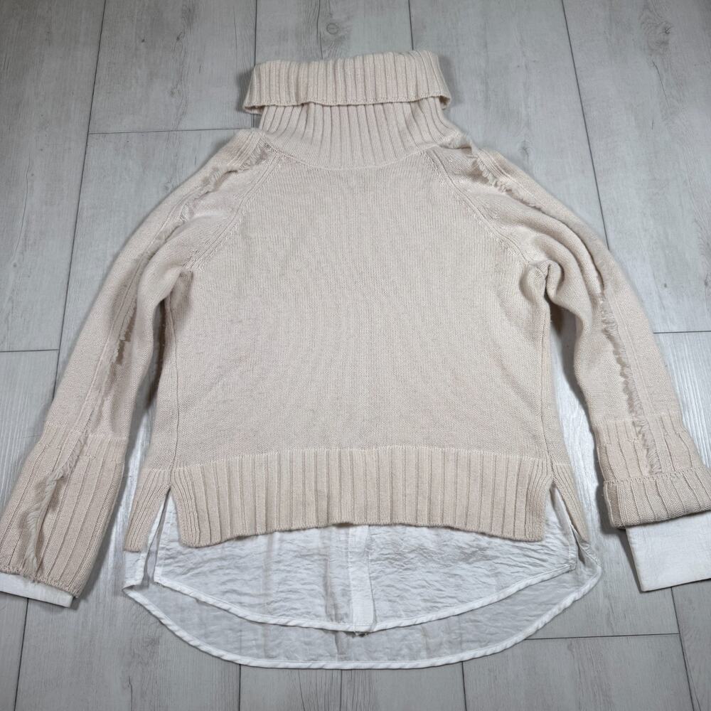 Brochu Walker Looker Sweater Women Small Cream Wool Cashmere Quiet Luxury